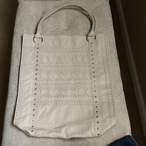 Cleobella Leather Woven Tote Bag